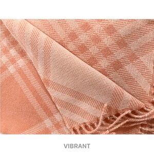 Pink Geometric Patterned Fringed Wrap Scarf